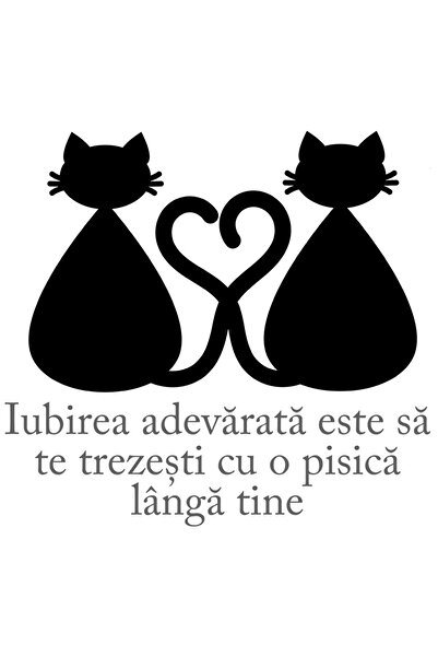 StoryGift Romania Sticker Adeziv 90CM Cu Pisici Negre Cozi In Forma De Inima,...