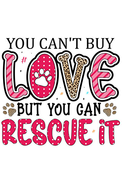 StoryGift Romania Sticker Autocolant 70CM cu mesajul "You can't buy Love, but you can Rescue it", caine, animal