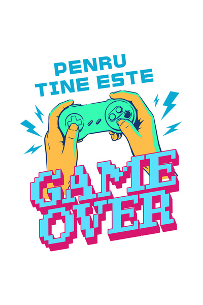 StoryGift Romania Sticker Autocolant 70CM cu Maneta Jocuri Video In Maini Tex...