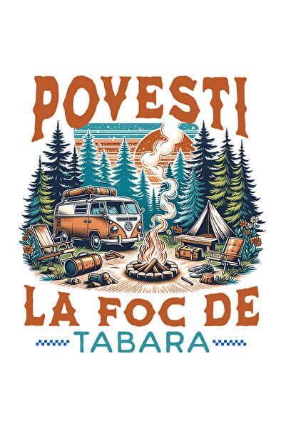 StoryGift Romania Sticker Autocolant 70CM cu Camping In Natura Rulota Text Po...