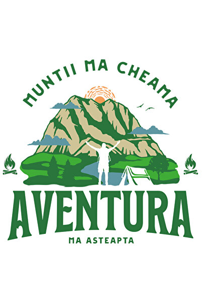 StoryGift Romania Sticker Adeziv 90CM Adeziv muntii ma cheama aventura ma asteapta camping cu Margini Albe, PVC