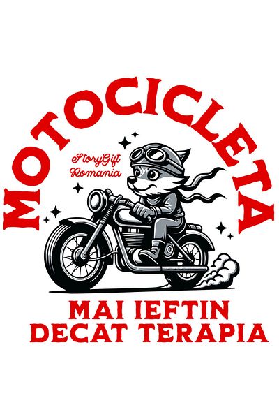 StoryGift Romania Sticker Cu Vulpe Pe Motor Vintige Clasic Motociclista Pasiune Viteza Mesaj Haios Mai Iftin