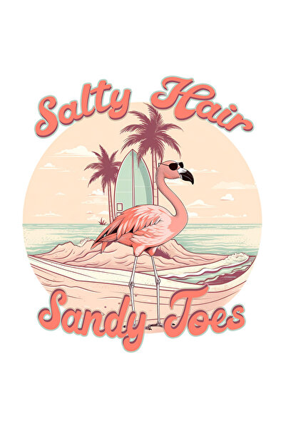 StoryGift Romania Sticker Label 50CM with the message "Salty hair, sandy toes...