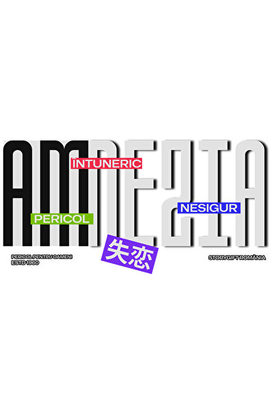 StoryGift Romania Sticker Adeziv Amnezia Intuneric Designe Abstract Pericol C...