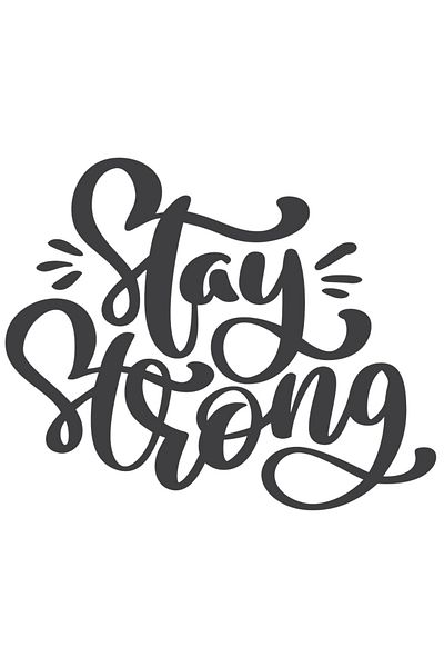 StoryGift Romania Sticker Cu Mesaj Motivational Stay Stong, Fii Puternic, Persoana Draga, Curaj, Negru, Cu