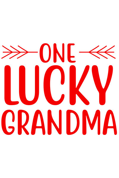 StoryGift Romania Sticker Exterior cu textul "One lucky grandma" - o bunica norocoasa fericire familie , Vin