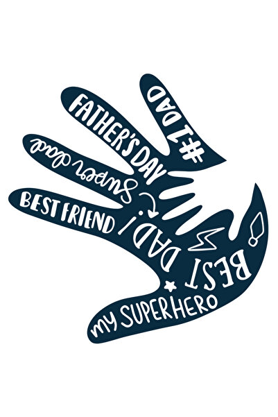 StoryGift Romania Sticker Autocolant 70CM cu Mana Tatalui si Calitatile lui, ...