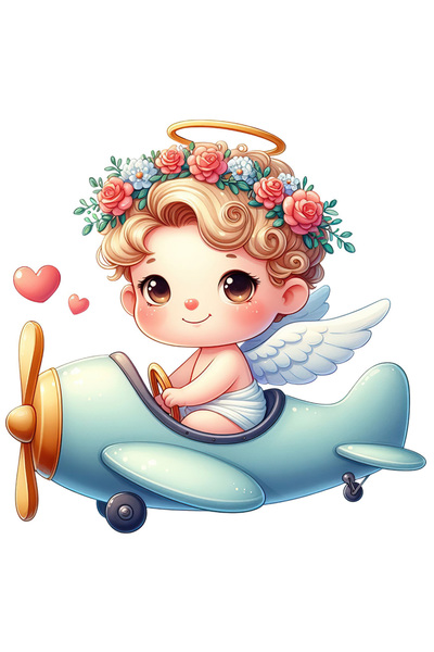 StoryGift Romania Sticker Eticheta 50CM cu un bebelus care conduce un avion, ...