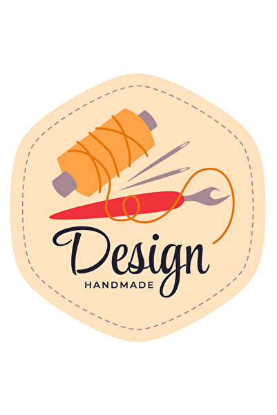 StoryGift Romania Sticker Adeziv 90CM Cu Mesaj In Engleza Design Handmade, Ata, Ac, Croitorie, cu Margini Albe,