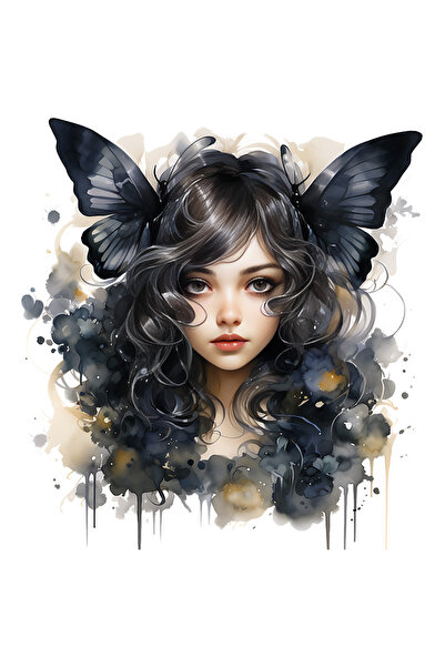 StoryGift Romania Sticker Adeziv 90CM cu o fata draguta in natura, ilustratie...