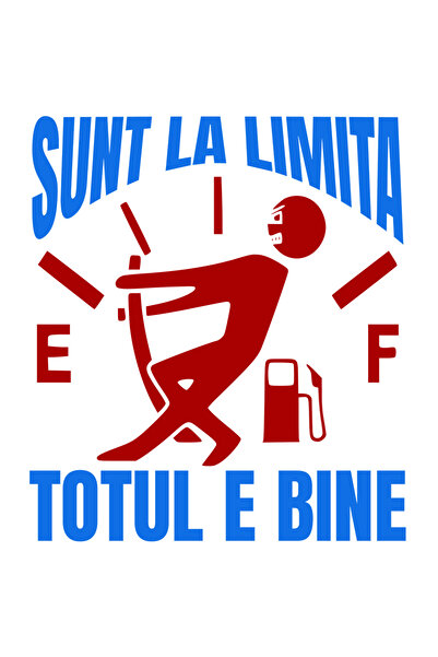 StoryGift Romania Sticker Eticheta 40CM cu Semn Bord Nivel Combustibil Barbat Tragand Sfoara Linia Text Sunt La