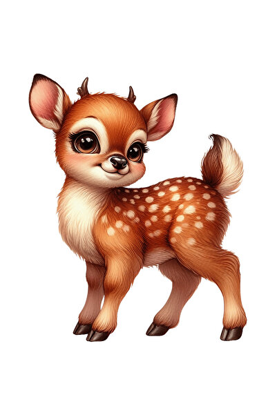 StoryGift Romania Sticker Adeziv 90CM cu o caprioara micuta, ilustratie, natu...