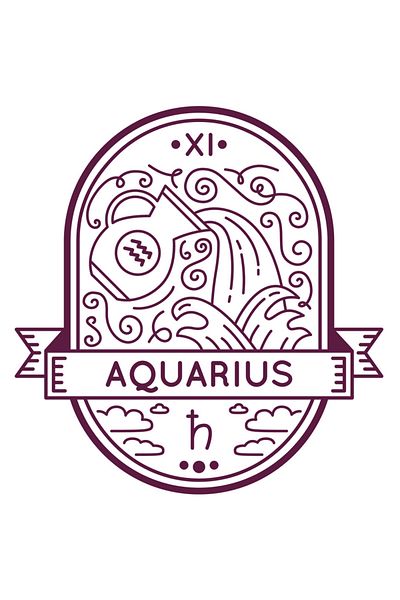 StoryGift Romania Sticker Autocolant 70CM Cu Semn Zodie Varsator, Vas Curgator De apa, Simbol Aquarius Vintige,