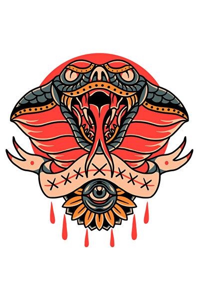 StoryGift Romania Sticker Adeziv 90CM Cu Cobra, Sarpe, Panglica, Sange, Ochi,...