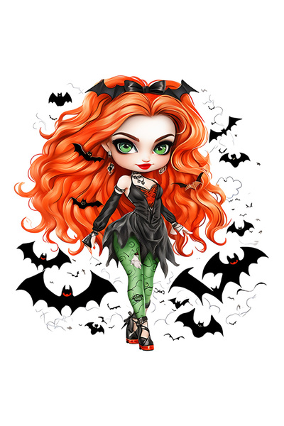 StoryGift Romania Sticker Autocolant 70CM cu o fata roscata, ilustratie, vraj...