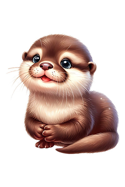 StoryGift Romania Sticker Adeziv 90CM cu o vidra vesela, ilustratie, jucausa,...