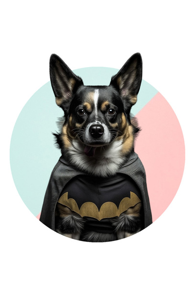 StoryGift Romania Sticker Autocolant 70CM cu Portret Caine Supererou, Caine i...