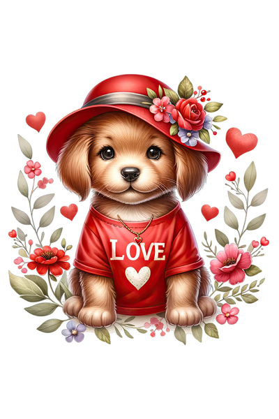 StoryGift Romania Sticker Autocolant 70CM cu un catel care poarta un tricou r...