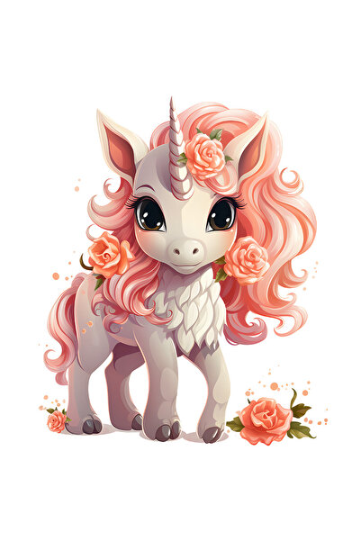 StoryGift Romania Sticker Autocolant 70CM cu un unicorn vesel, ilustratie, ti...