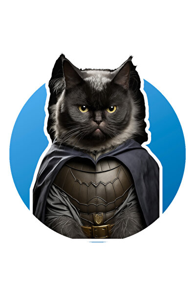 StoryGift Romania Sticker Autocolant 70CM cu Portret Pisica Star Wars, Pisica in Custom Negru cu Pelerina, Pisic