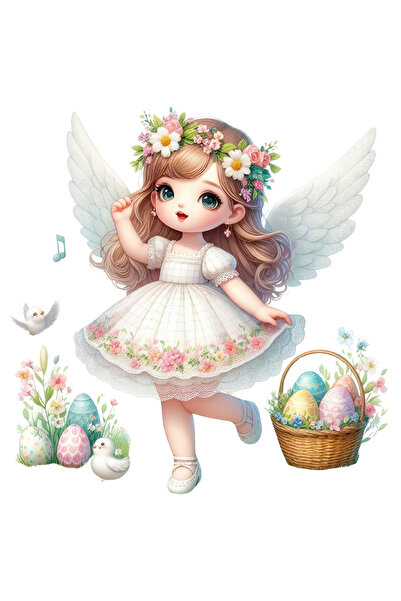 StoryGift Romania Sticker Autocolant 70CM cu o fetita cu aripi de ingeras, il...