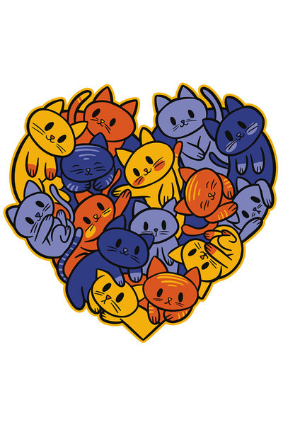 StoryGift Romania Sticker Autocolant 70CM Cu Pisici, Inima, Animale, Dungi, I...