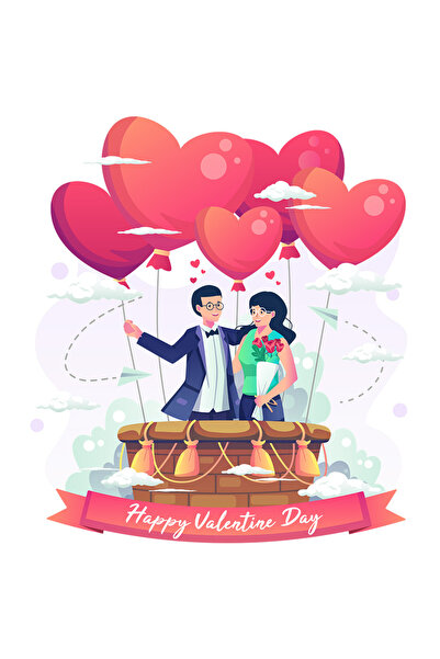 StoryGift Romania Sticker Autocolant 70CM Cu Mesaj In Engleza Happy Valentine...