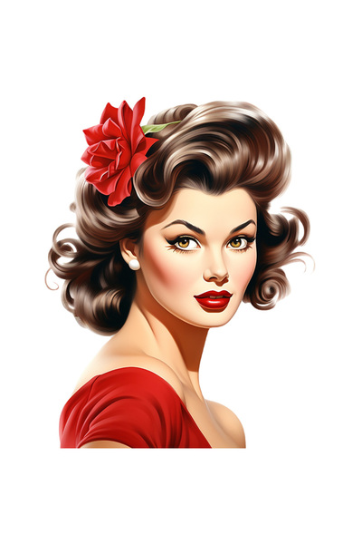 StoryGift Romania Sticker Adeziv 90CM cu o femeie frumoasa, ilustratie, stil ...