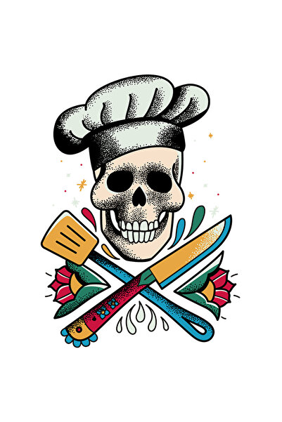 StoryGift Romania Sticker Adeziv 90CM Cu Cap Craniu Uman Cu palarie De Cheff ...