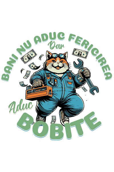 StoryGift Romania Sticker Eticheta 40CM Adeziv banii nu aduc fericire dar aduc bobite pentru motan pisica cu Mar