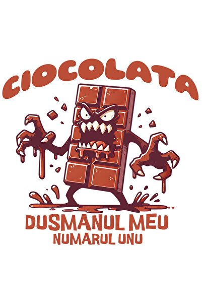 StoryGift Romania Sticker cu Tableta DE Ciocolata Furioasa Monstru Cu Gheare Text Ciocolata Dusmanul Meu Nr. 1 cu M