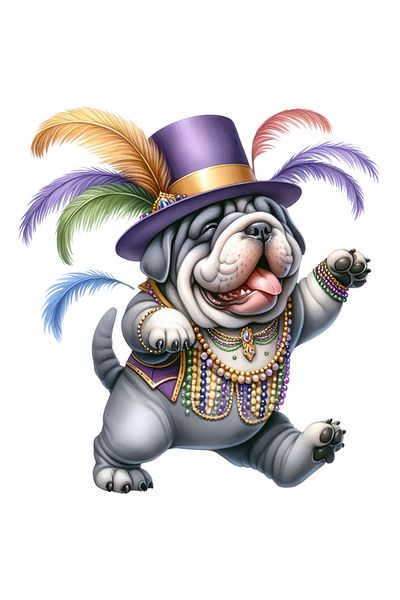 StoryGift Romania Sticker Adeziv 90CM cu un caine de la circ, ilustratie, pene, palarie de magician, bratari, ve