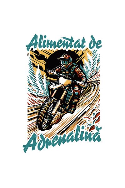 StoryGift Romania Sticker Autocolant 70CM Adeziv alimentat de adrenalina om pe motor viteza munte cu Margini Alb