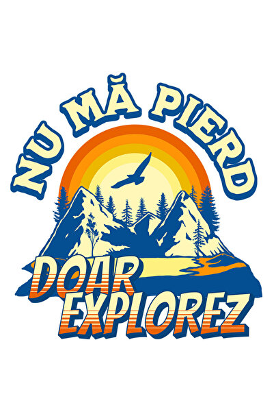 StoryGift Romania Sticker Autocolant 70CM cu View Montan Text Nu Ma Pierd Doa...