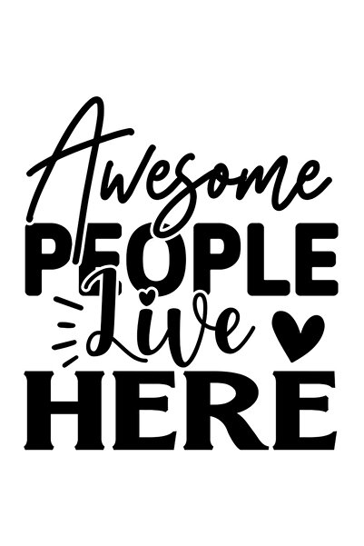 StoryGift Romania Sticker Exterior cu inimioare si textul "Awesome people live here" - oamenii uimitori trai