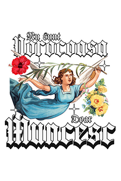 StoryGift Romania Sticker Autocolant 70CM Adeziv fata Inger Text Motivational...