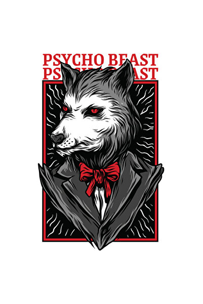 StoryGift Romania Sticker Eticheta 40CM Cu Portret Lup In Costum Cu apion Ros...