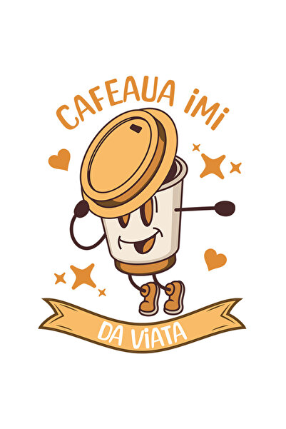 StoryGift Romania Sticker Eticheta 50CM cu Pahar De Cafea Pozitie De Dans Mod...