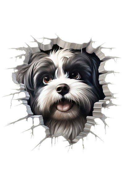 StoryGift Romania Sticker Adeziv 90CM cu un catel curios care scoate capul pr...