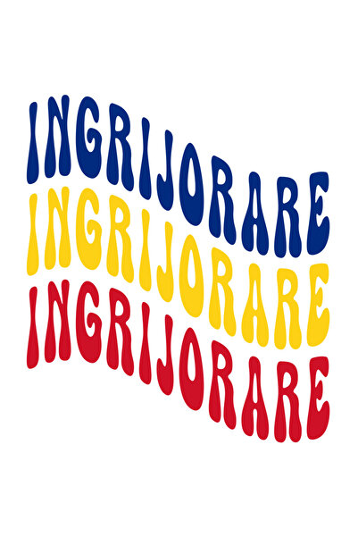 StoryGift Romania Sticker Autocolant 70CM Cuvantul Ingrijorare, in Culorile S...