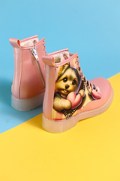 Limoya Elena Pembe Çizgi Karakter Baskılı Bağcıklı Çocuk Bot