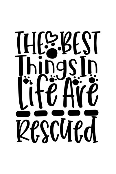 StoryGift Romania Sticker Autocolant 70CM Cu Text In Engleza The Best Things In Life Are Rescued, Inimoare, Urme