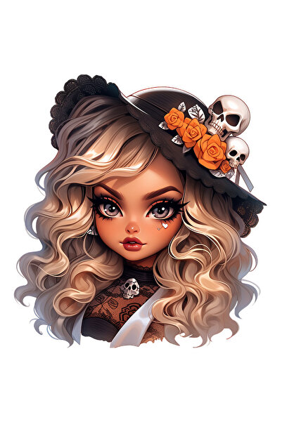 StoryGift Romania Sticker Autocolant 70CM cu o fata draguta cu palarie si cra...