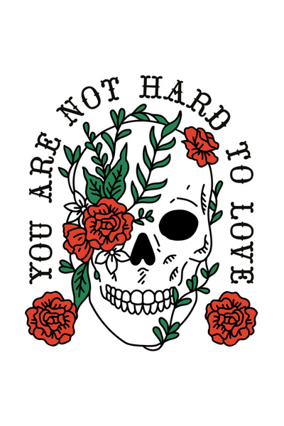 StoryGift Romania Sticker 23 Cm Cu Craniu De Mort, Flori Rosii Trandafiri, Te...