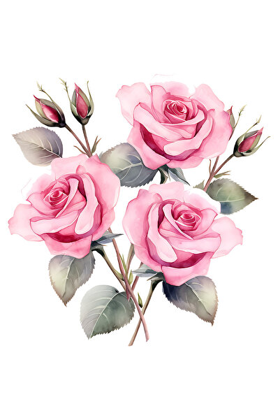 StoryGift Romania Sticker Adeziv 90CM cu trandafiri, flori, ilustratie, gradi...