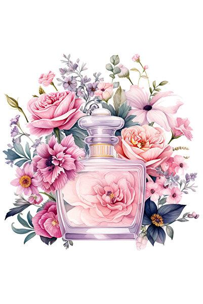 StoryGift Romania Sticker Eticheta 50CM cu sticluta cu parfum, trandafiri, il...