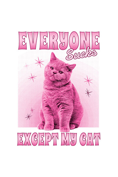 StoryGift Romania Sticker Autocolant 70CM Cu Pisica Roz Text In Engleza Every...