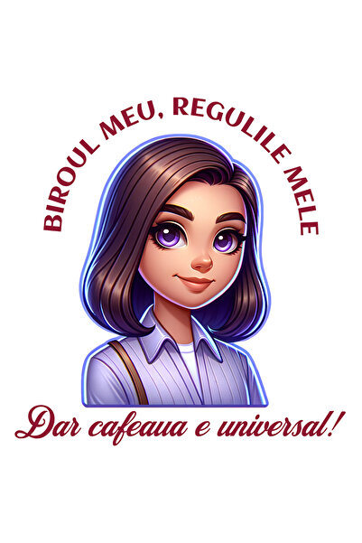 StoryGift Romania Sticker Autocolant 70CM Adeziv Fata Office Text Haios Birou...