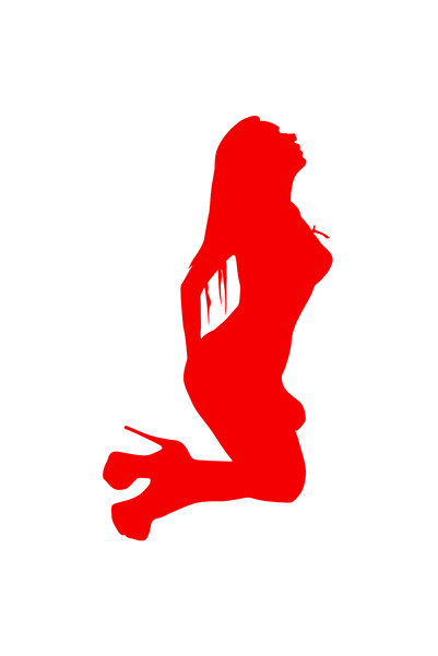 StoryGift Romania Sticker Exterior cu o femeie sexy - pantofi , Vinyl Rosu, 5...