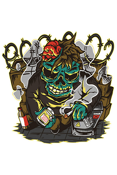 StoryGift Romania Sticker Autocolant 70CM Cu Zombie, Monstru, Zid, Horror, Ha...